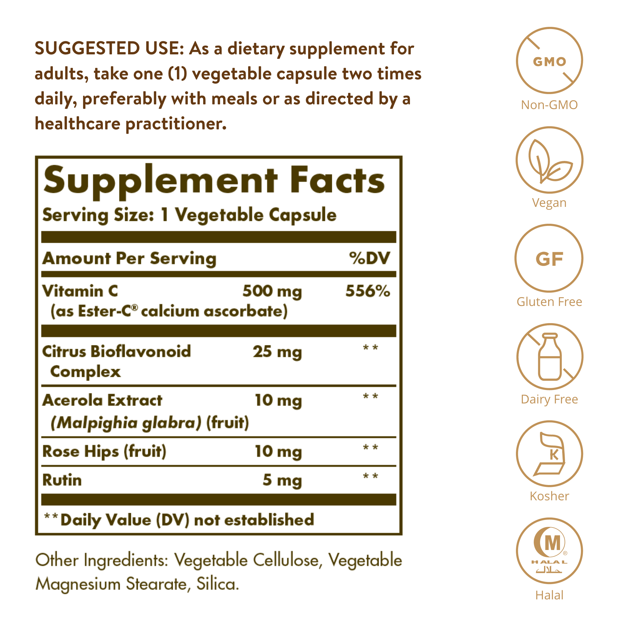 Solgar, EsterC® Plus 500 mg Vitamin C Vegetable Capsules (EsterC