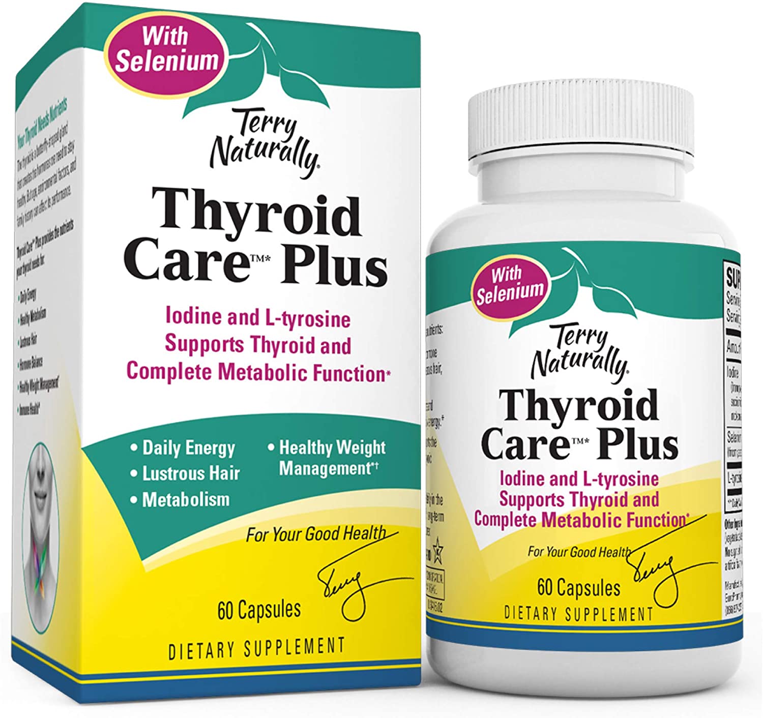 Terry Naturally, Thyroid Care™ PLUS Selenium 60 Caps M and M Vitamins