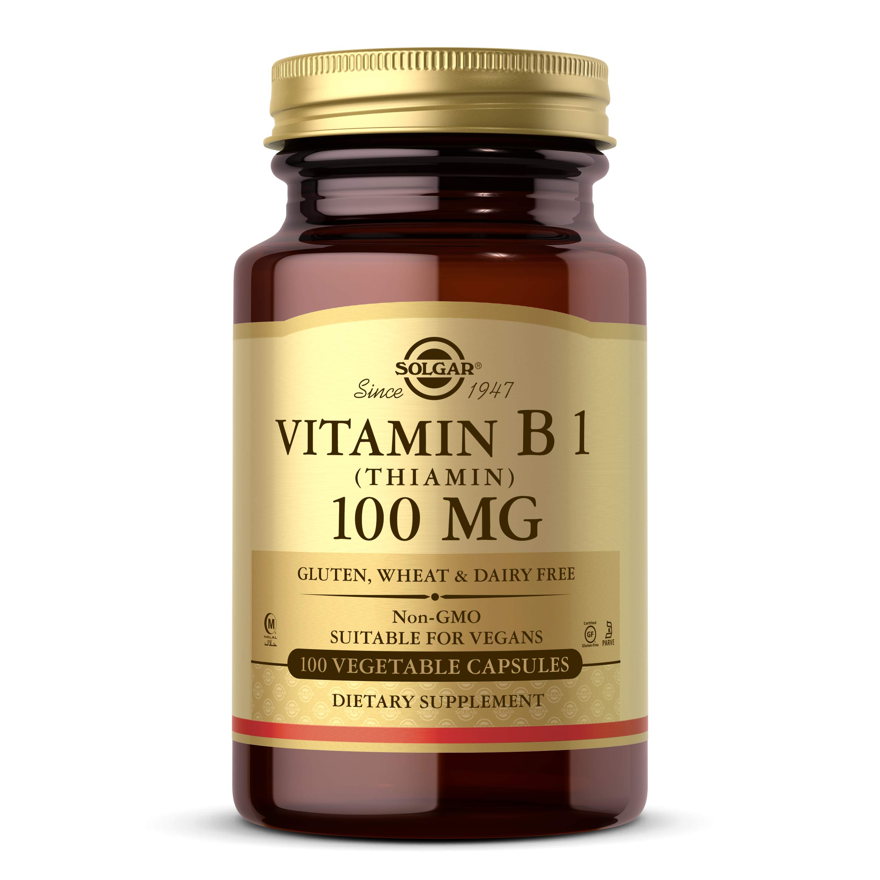 Solgar, Vitamin B1 (Thiamin) 100 Mg Vegetable Capsules 100 CAP - M And ...