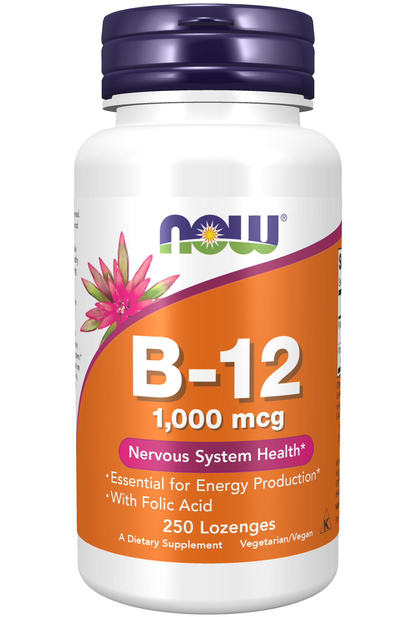 NOW Supplements, Vitamin B-12 1,000 Mcg With Folic Acid, Nervous System ...